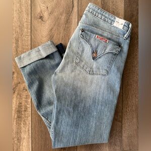 Hudson Jeans Bacara Crop Straight Cuffed Women’s 29 (30X26) Distressed Stretch